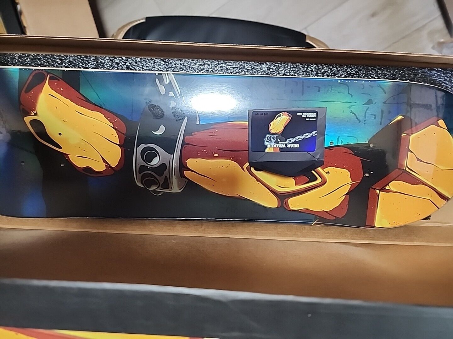 Bear walker x Yu-Gi-OH Holo Exodia Right Leg Skateboard Deck 5/100 W/ Deck Mount
