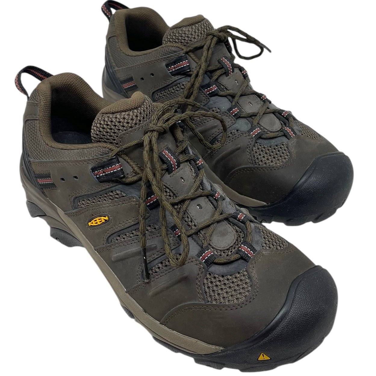 KEEN Lansing Low Men’s Size 11.5 EE Steel Toe Cascade Brown Fire Brick Safety