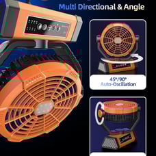 Portable Rechargeable Fan 20000mAh 9-Inch Battery Operated Powered Fan- Camping