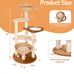 Sennaux 54 Rattan Cat Tree Tower for Large Cats with Capsule Hammock Cat Scratc