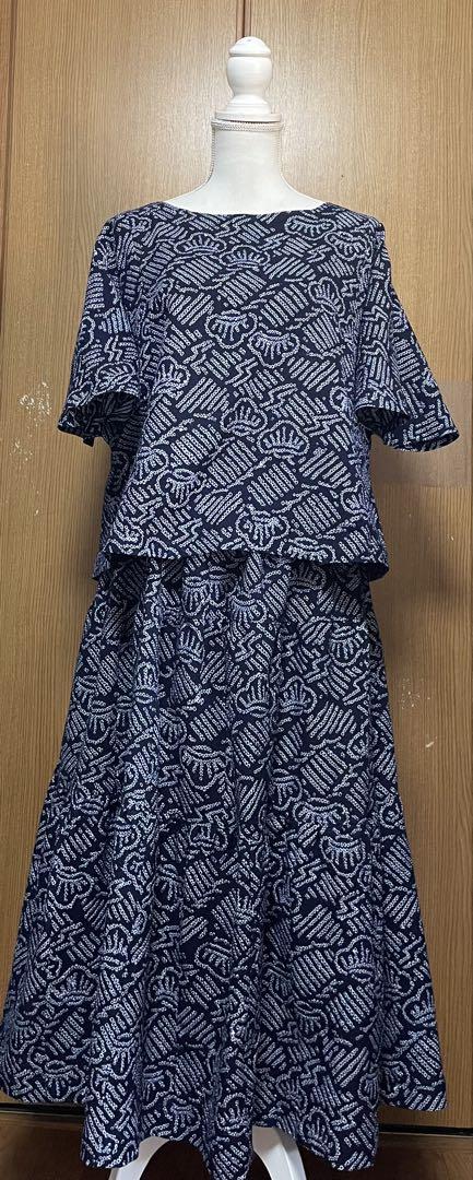 Kimono Remake: Arimatsu Shibori Set-up - Flare Sleeve Top & Tiered Skirt