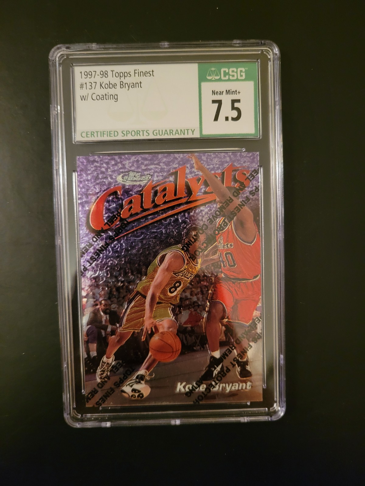 1997-98 Topps Finest Kobe Bryant with Coating CSG 7.5 #137