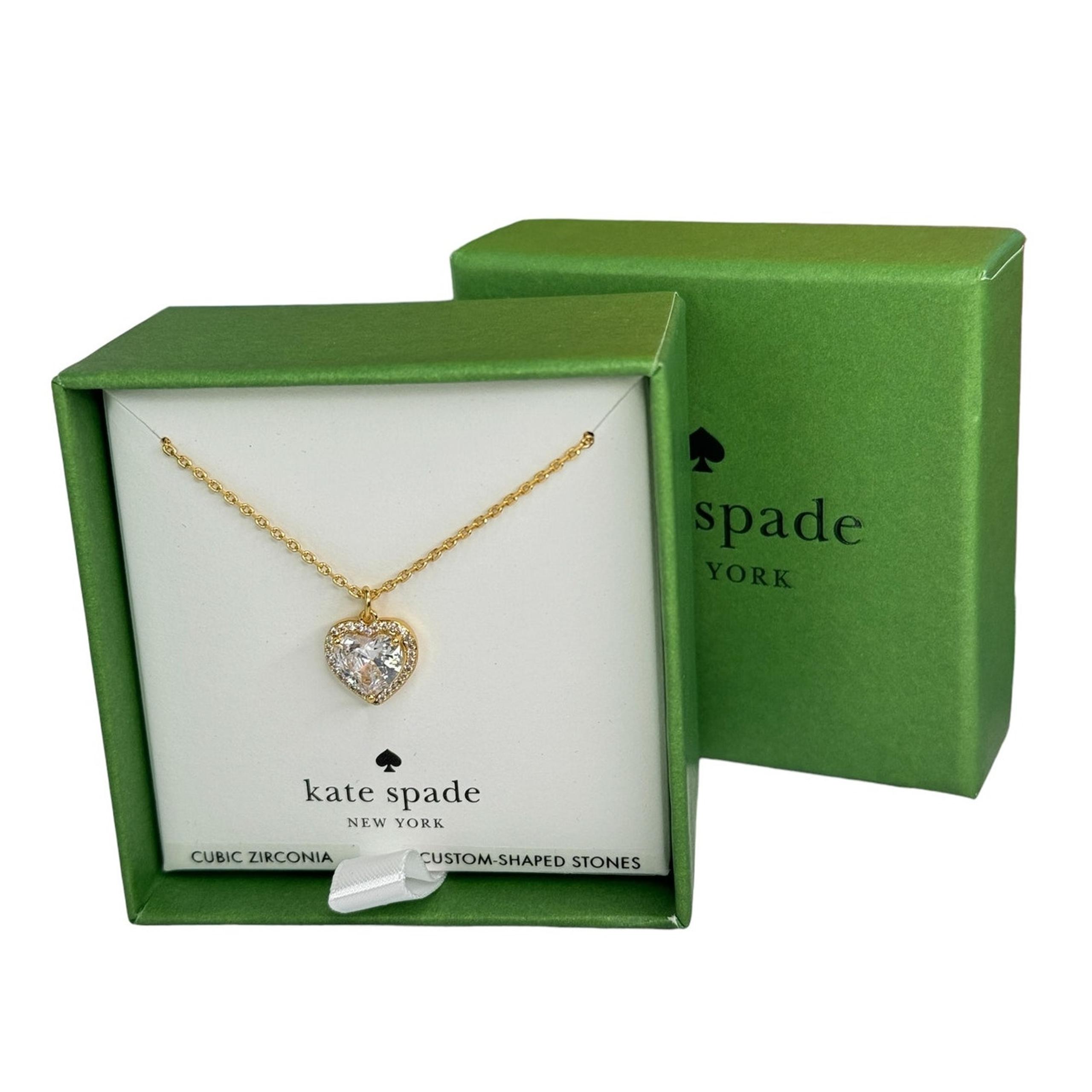 Kate Spade New York CZ heart pendant necklace Box included
