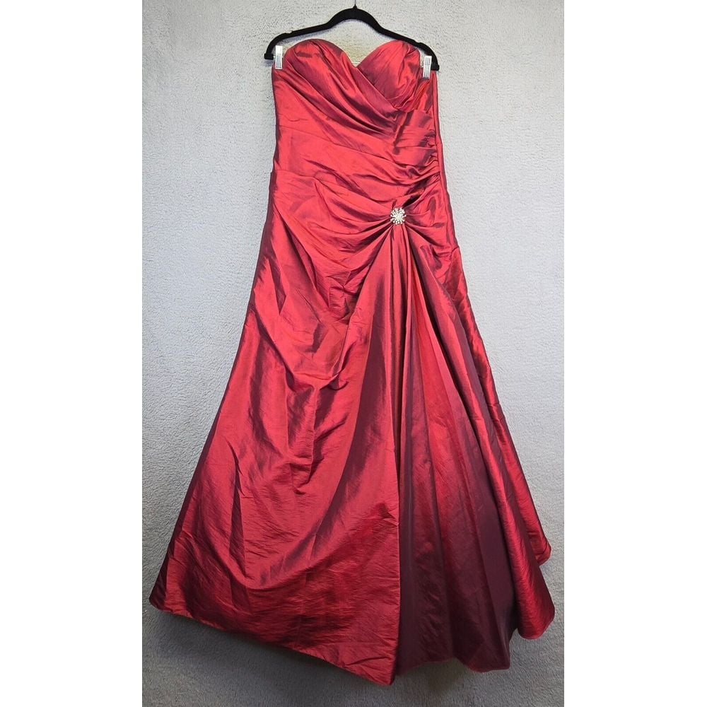 DaVinci Dress Womens 16 Maxi Ball Gown Ruched Sweetheart Neck Strapless Formal