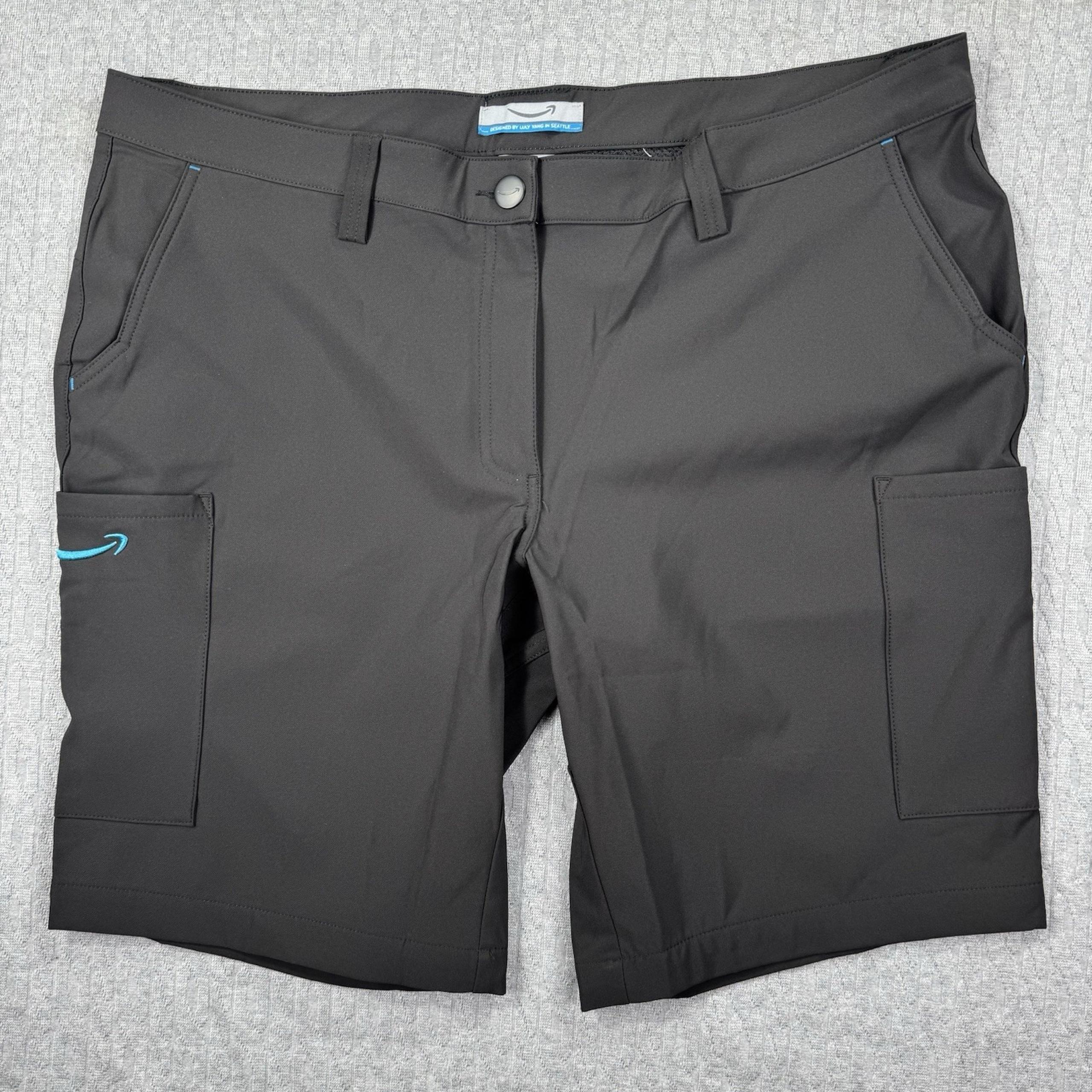 Amazon Shorts Womens 2xl 16-18 Black Cargo Performance Stretch Workwear