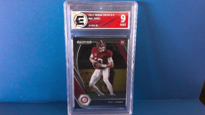 Mac Jones 2021 Prizm Silver Rookie DP #104 Graded By Electric 9 QB Patriots