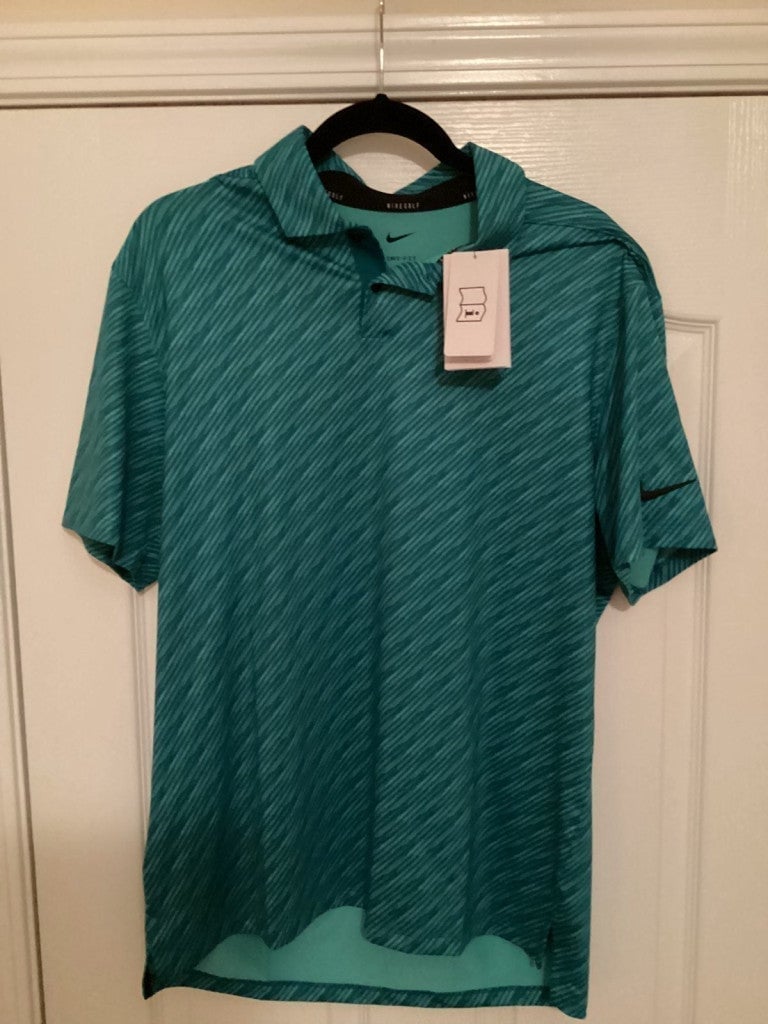 Nike Golf - Dri-Fit Vapor Angle Stripe Golf Shirt Size: Medium Color: Bright Spr