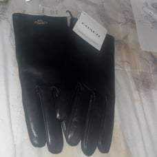 Coach Black leather gloves
