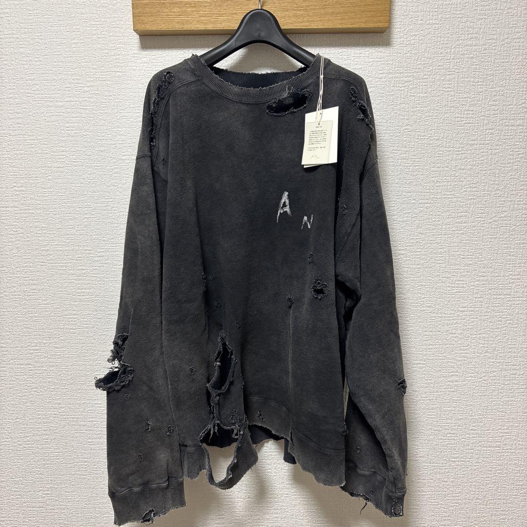 New ANCELLM CRASH OVER SWEAT SHIRT Black