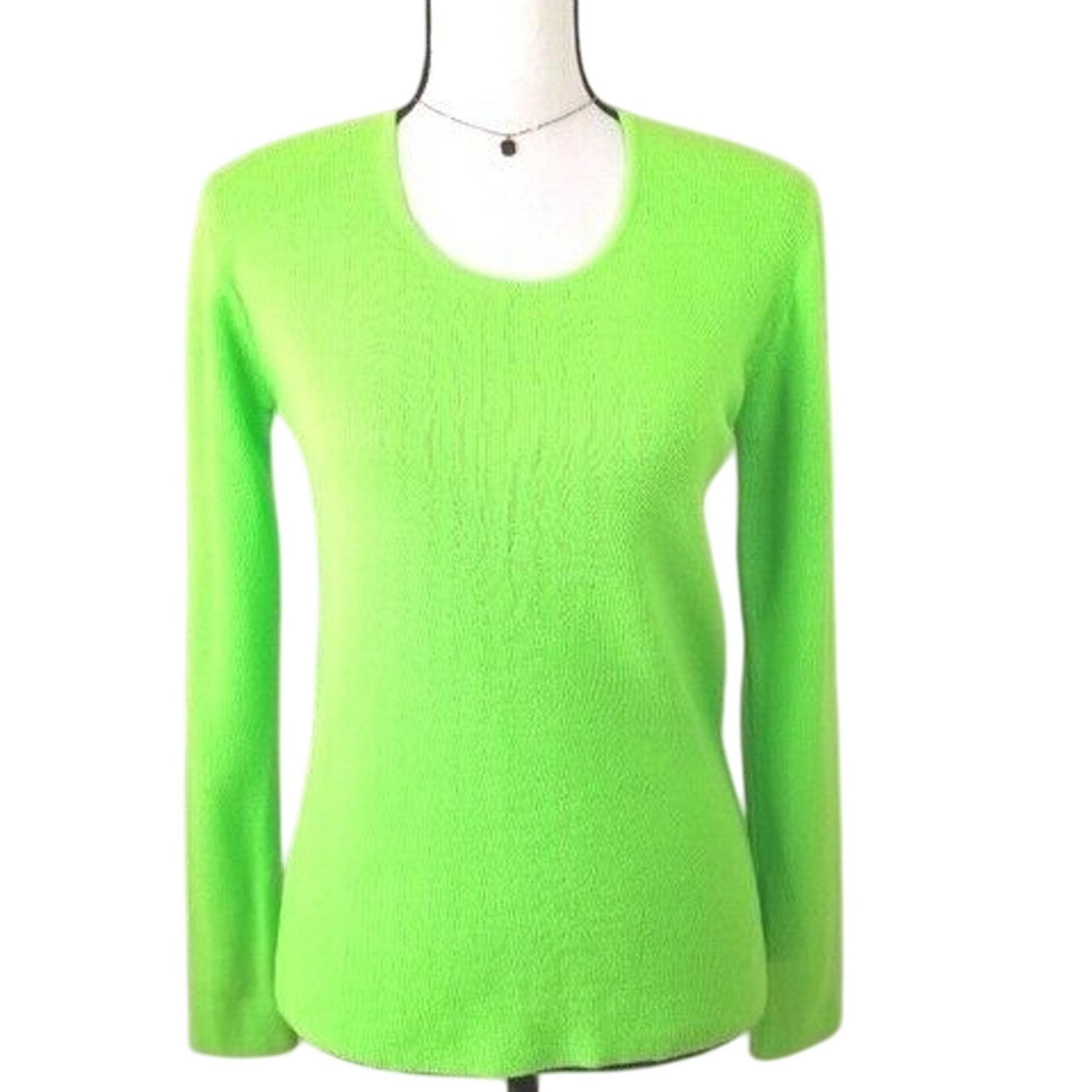 MCM 60s Mod Sweater S Neon Brat Green Twee Twiggy Psychedelic VTG - Herman Geist