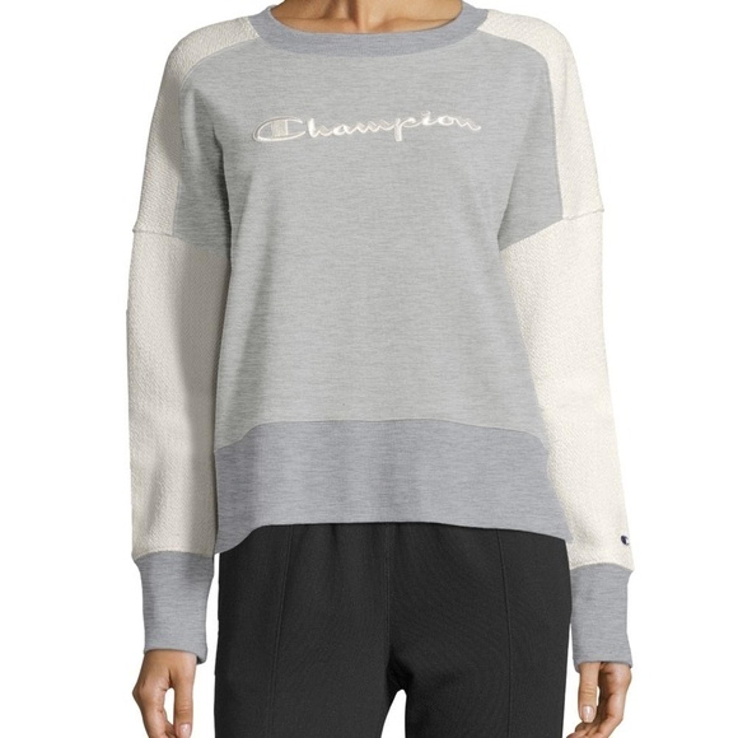 CHAMPION Sweatshirt crewneck with woven sleeves Womens large