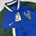 NWT Nike NBA Dri-Fit Men's L Bucks Blue Long Sleeve Varsity Full Zip Jacket
