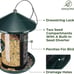 Kingsyard Metal Bird Feeder for Outdoor Hanging - Weather Resistant Chew-Proof W