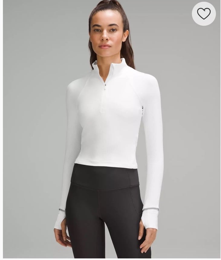 Lululemon It's Rulu Ribbed Cropped Half Zip