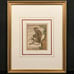 Antique 18th C. Framed Monkey Colored Engraving MALBROUCK By Comte de Buffon