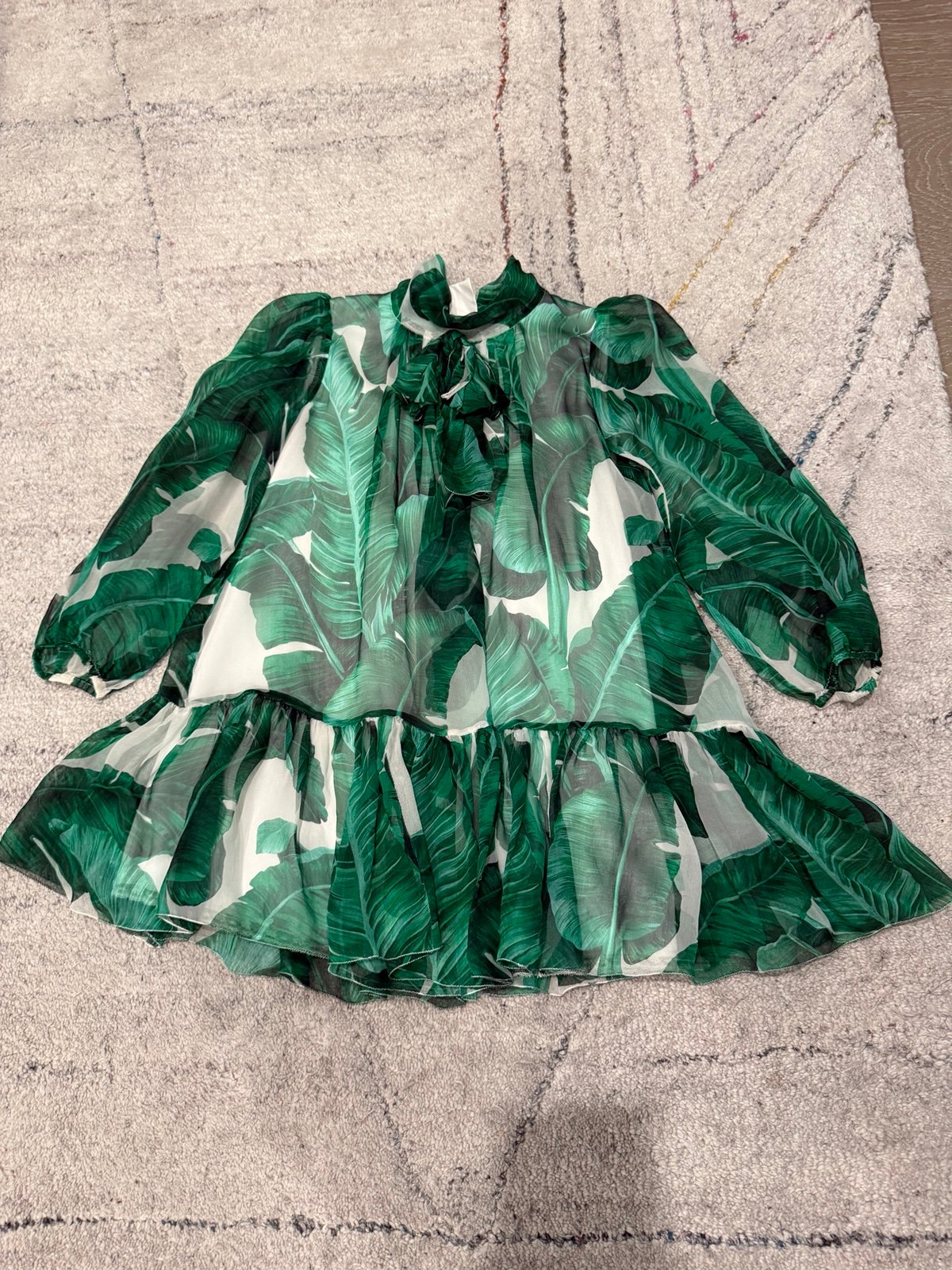 Dolce & Gabbana Banana Leaf Baby Girl Dress 2T