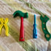 BRIO mec set 4 VINTAGE WOODEN building Stem set