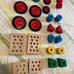 BRIO mec set 4 VINTAGE WOODEN building Stem set