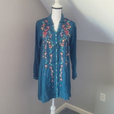 Johnny Was Embroidered Tunic Top