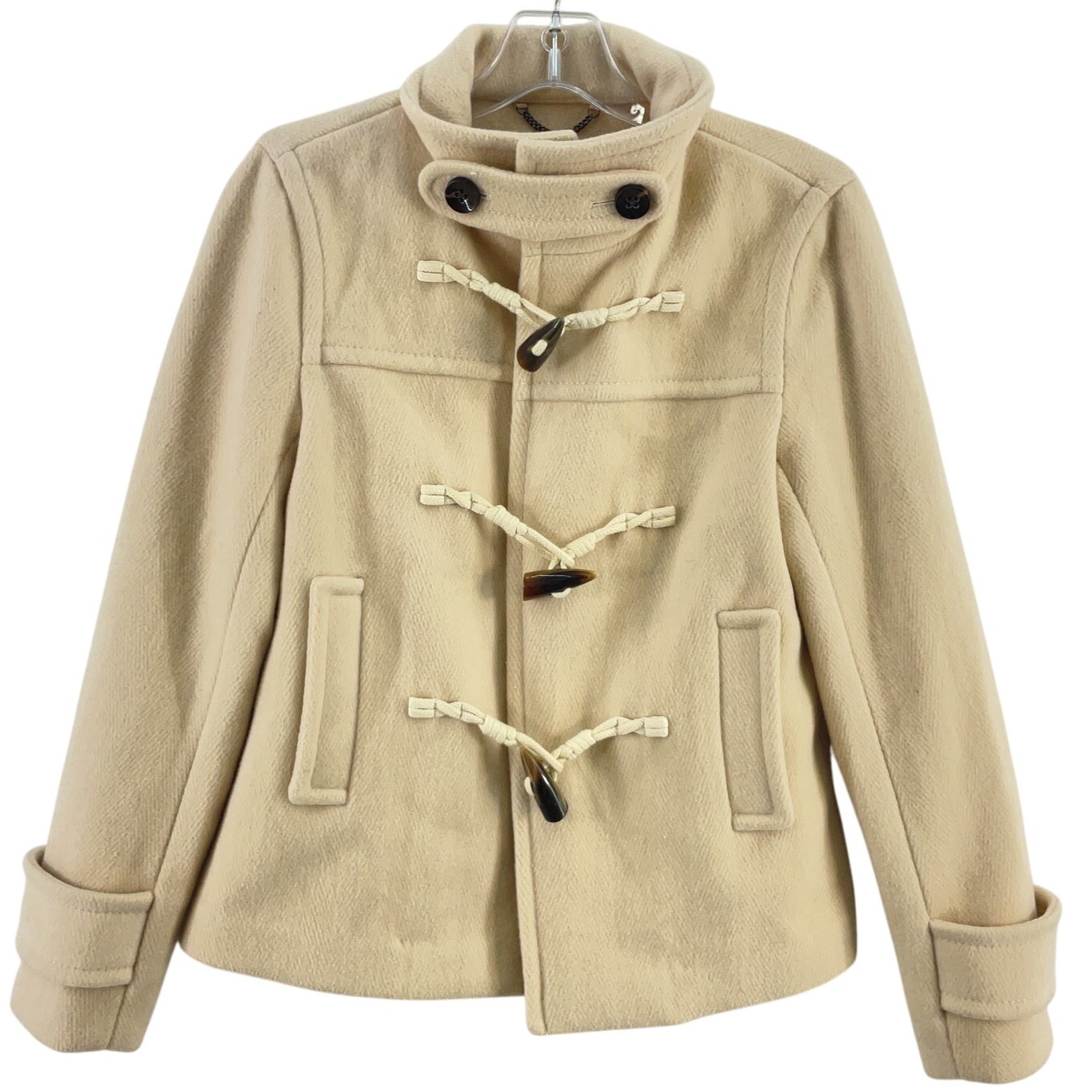 Banana Republic Cream Wool Blend Toggle Jacket Women’s XS Petite Preowned
