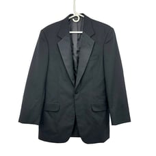 Joseph & Feiss International Tuxedo Jacket Mens 38L Used Black Lined Wool