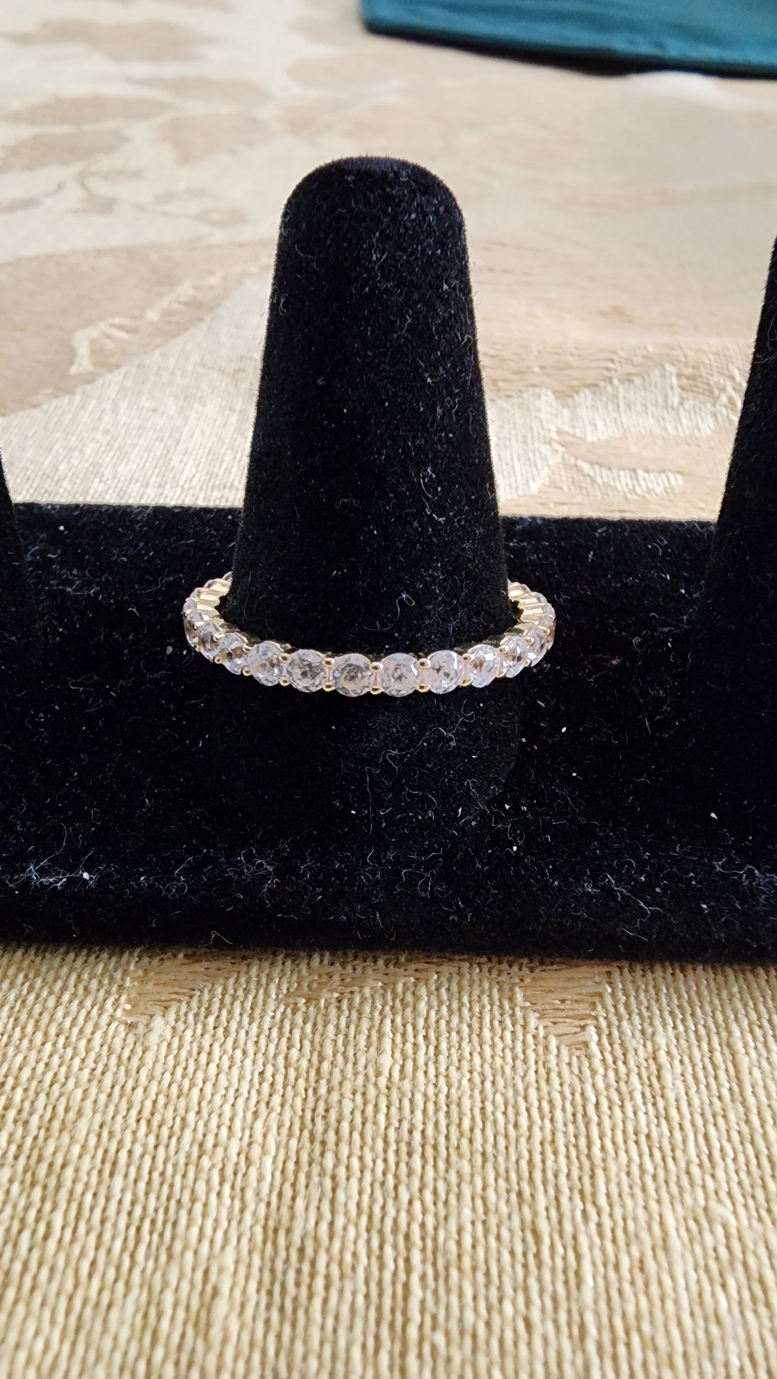 Real 14k yellow gold eternity ring