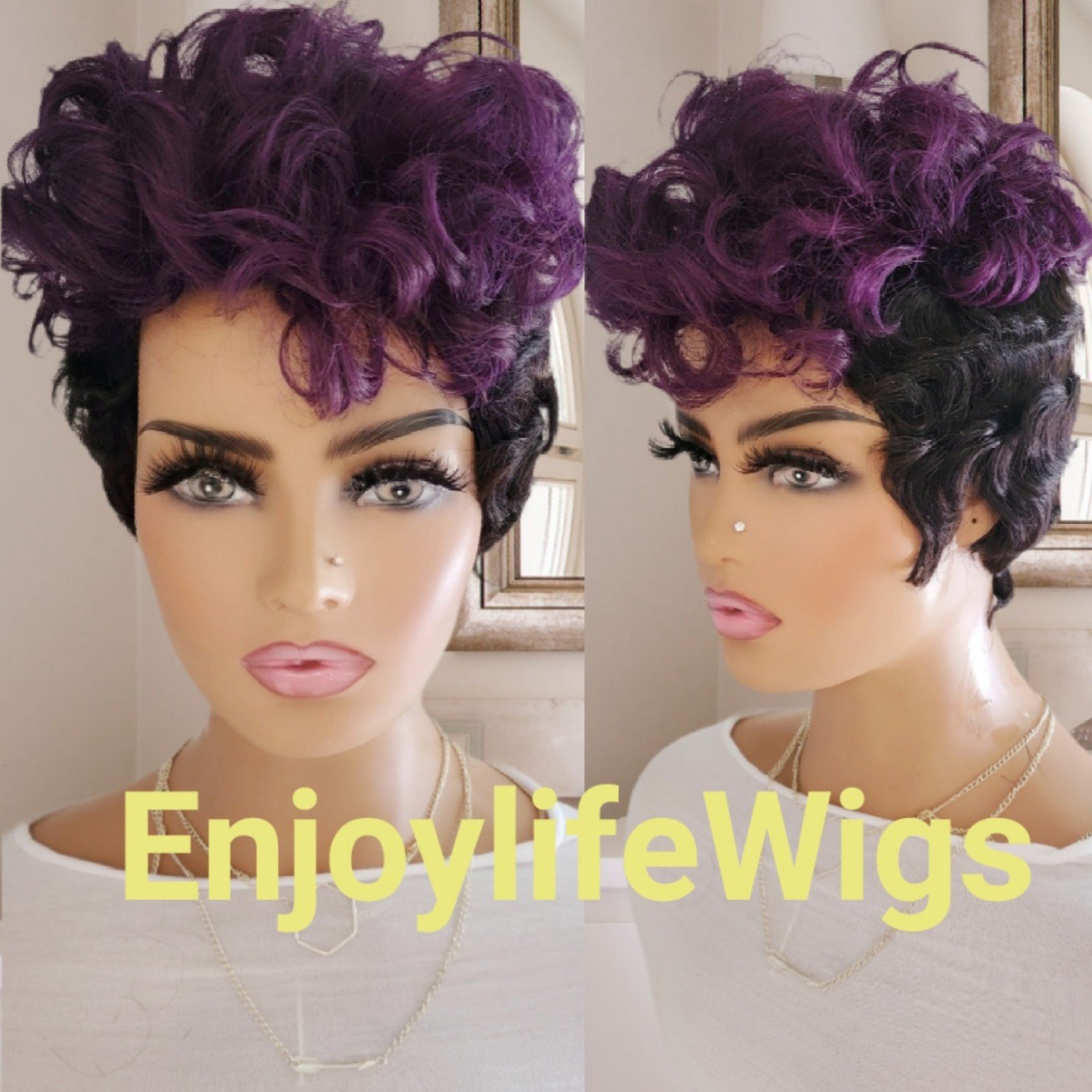 100%human hair mohawk pixie wig