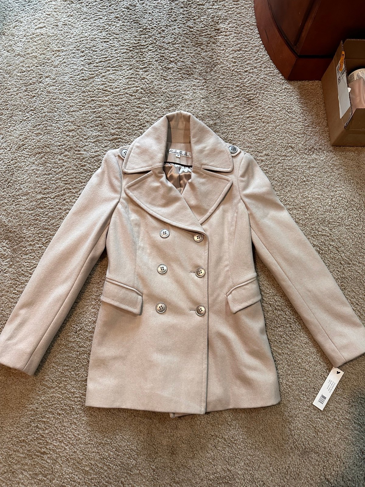 New Kenneth Cole New York double breasted pea coat size 4 small