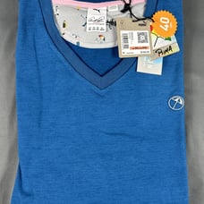 Puma Golf Sweater Arnold Palmer Umbrella Logo V-Neck 3XL Lake Blue MSRP 100
