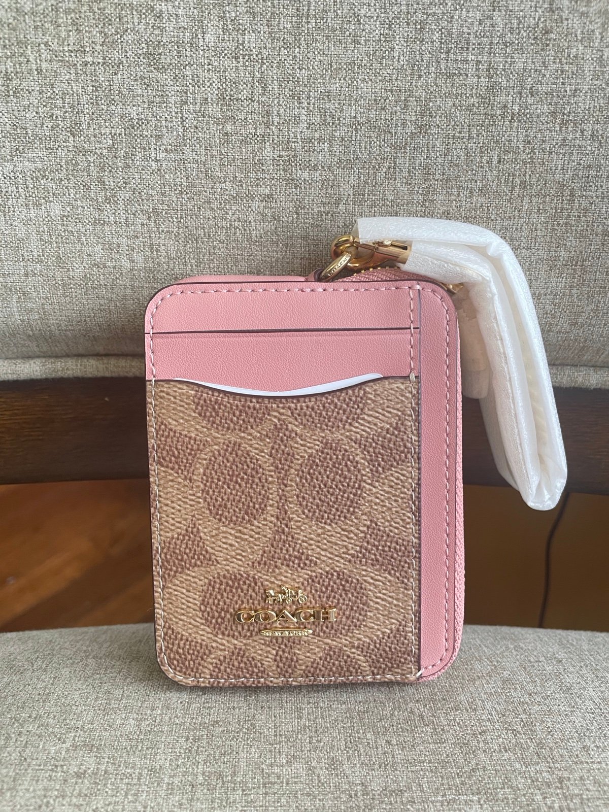 NWT！COACH ZIP CARD CASE IN SIGNATURE CANVAS（COACH CW883）fast shipping