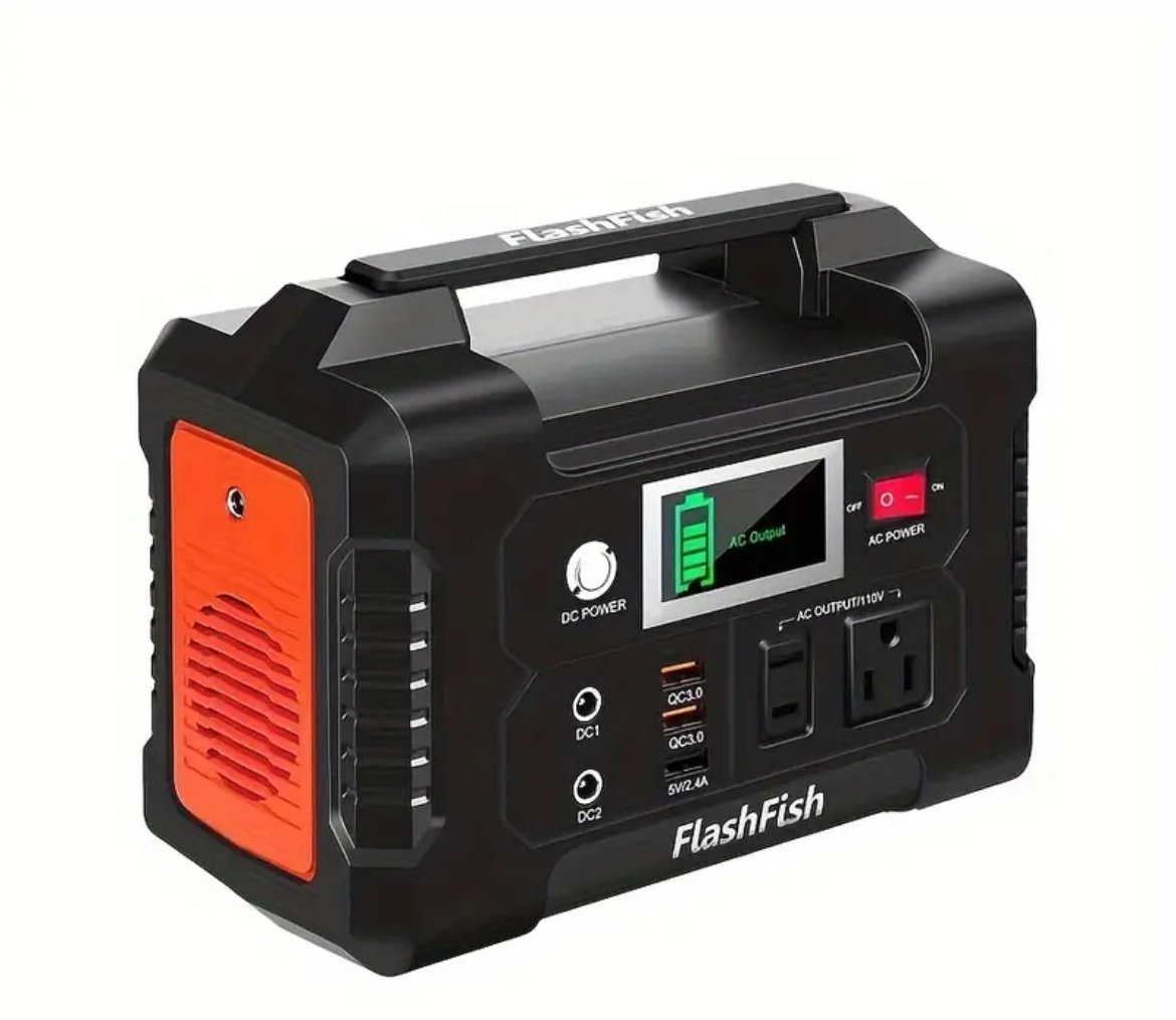 200W Portable Power Station, FlashFish 40800mAh Solar Generator With 110V