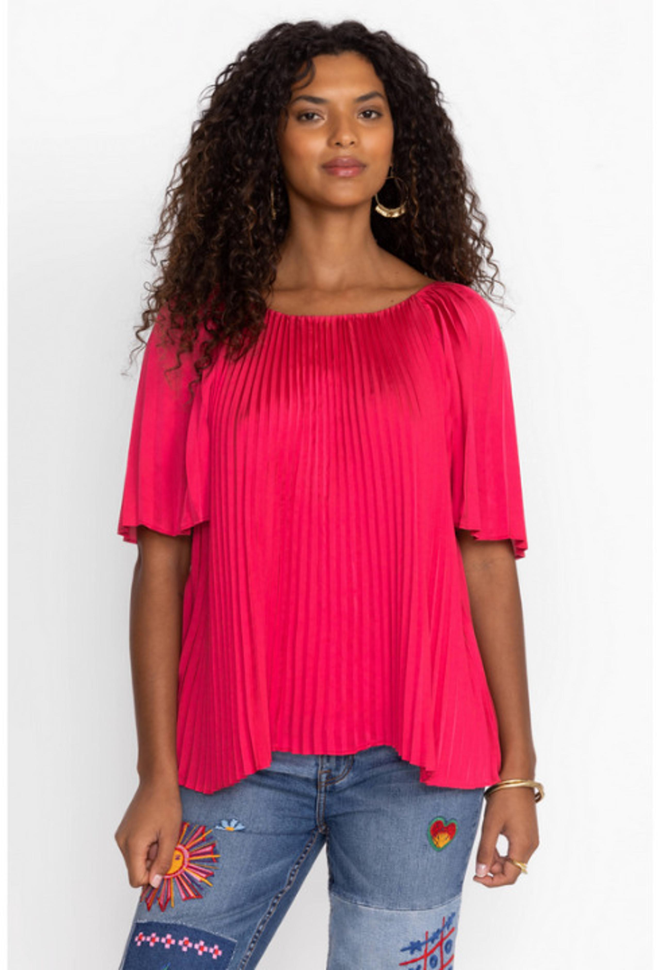 BNWT - JOHNNY WAS - " Georginna"  Pleated Blouse - Size Large