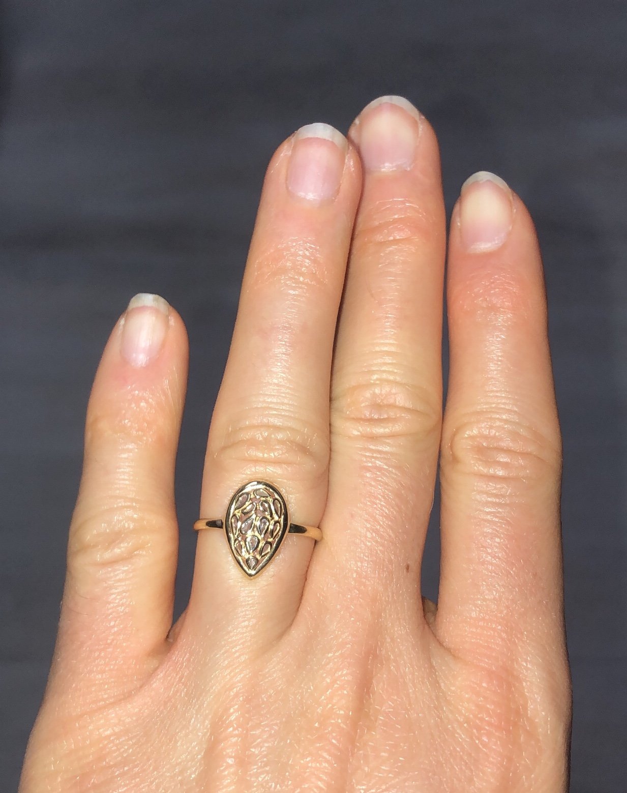 Pear Shaped Polki Diamond Ring