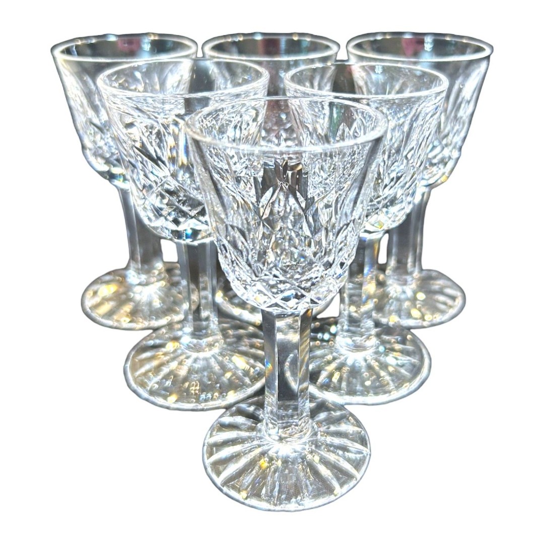 Vintage Waterford Lismore Cordial Crystal Glasses (6)