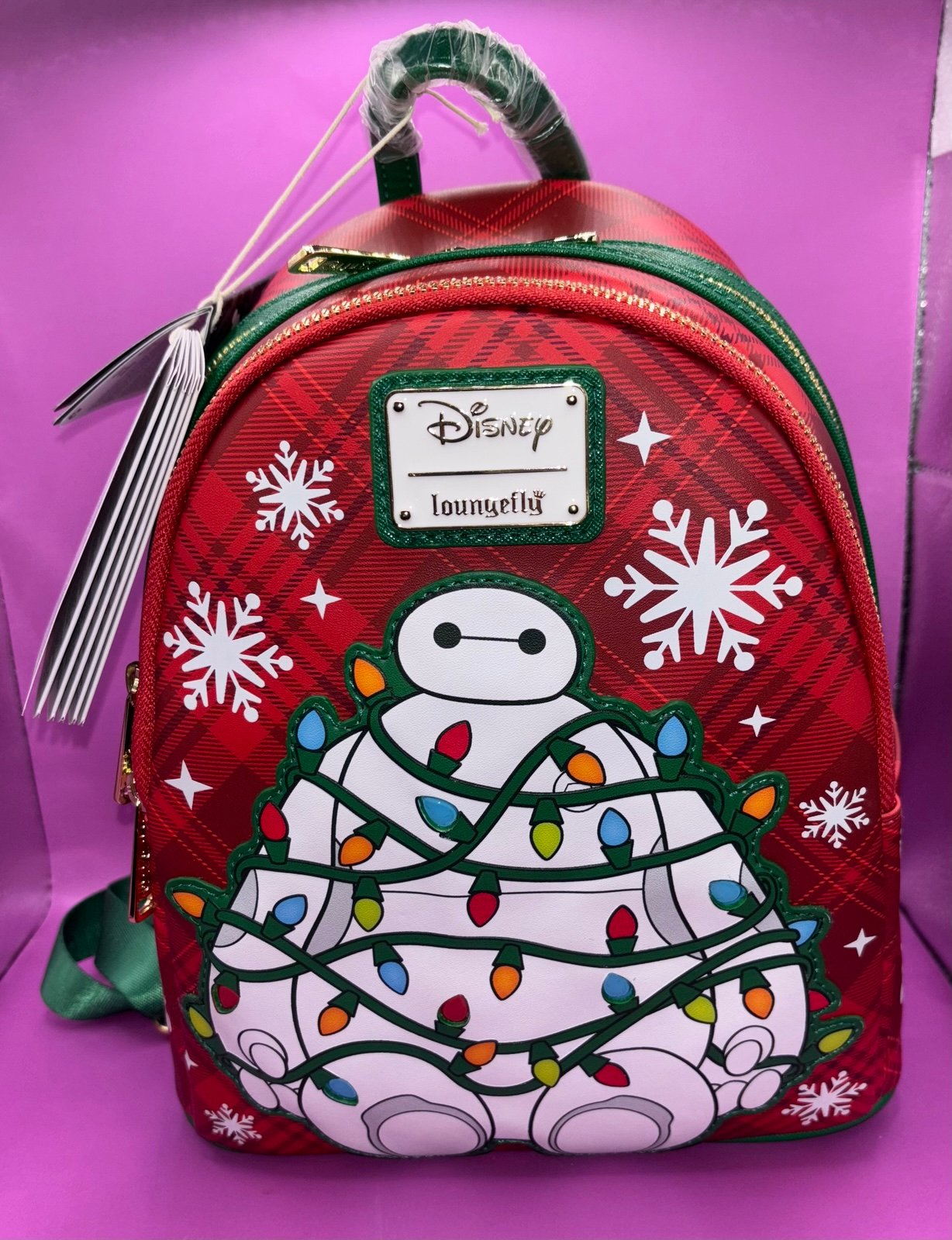 NEW NWT Loungefly Disney Big Hero 6 Baymax Holiday Light-Up Mini Backpack