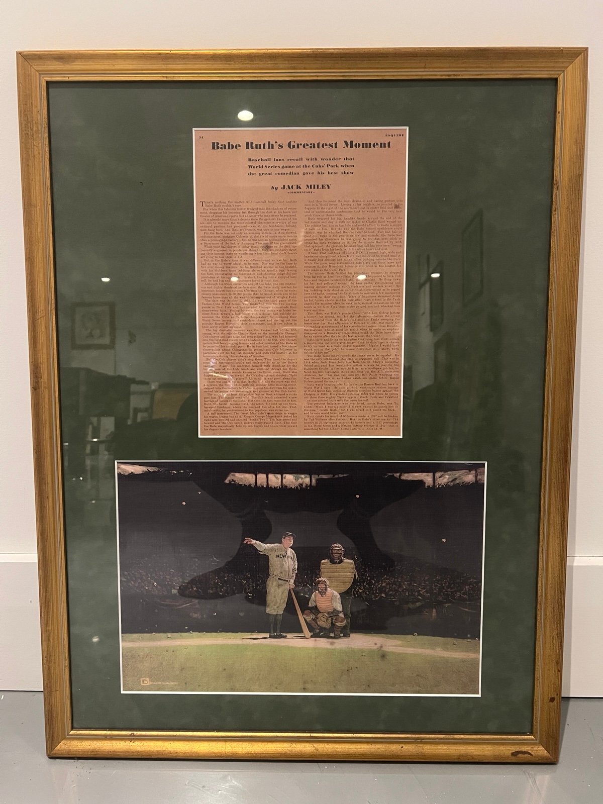 Babe Ruth newspaper “Babe Ruth’s Greatest Moment” & photo 1932 World Series