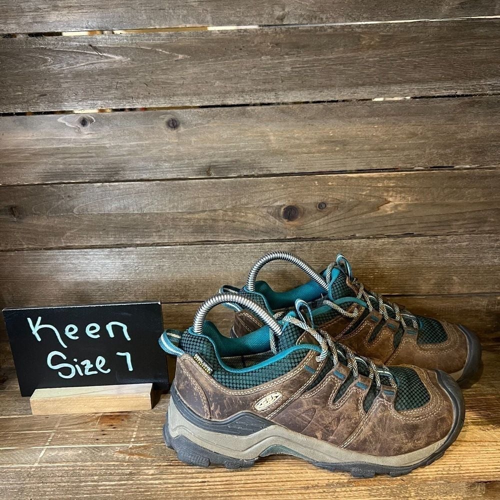 Womens Keen Gypsum II Brown Leather Low Athletic Hiking Sneakers Shoes Size 7 M