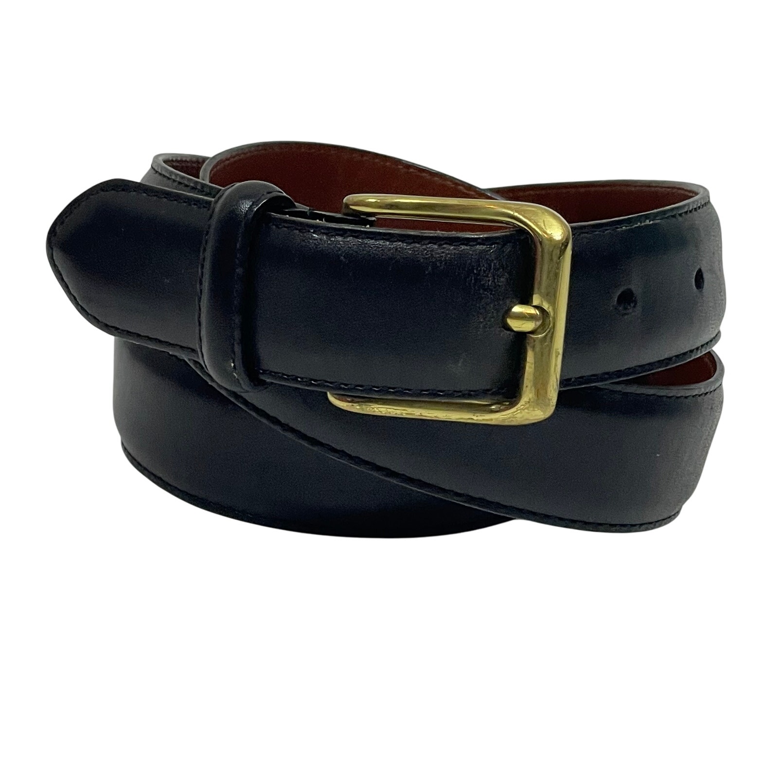 Coach 5950 Burnished Cowhide Black Leather Men's Belt Sz 38 Career Work
