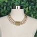 Vintage Egyptian Revival Necklace Jasper Gold Tone Beaded Collar 1928 Brand