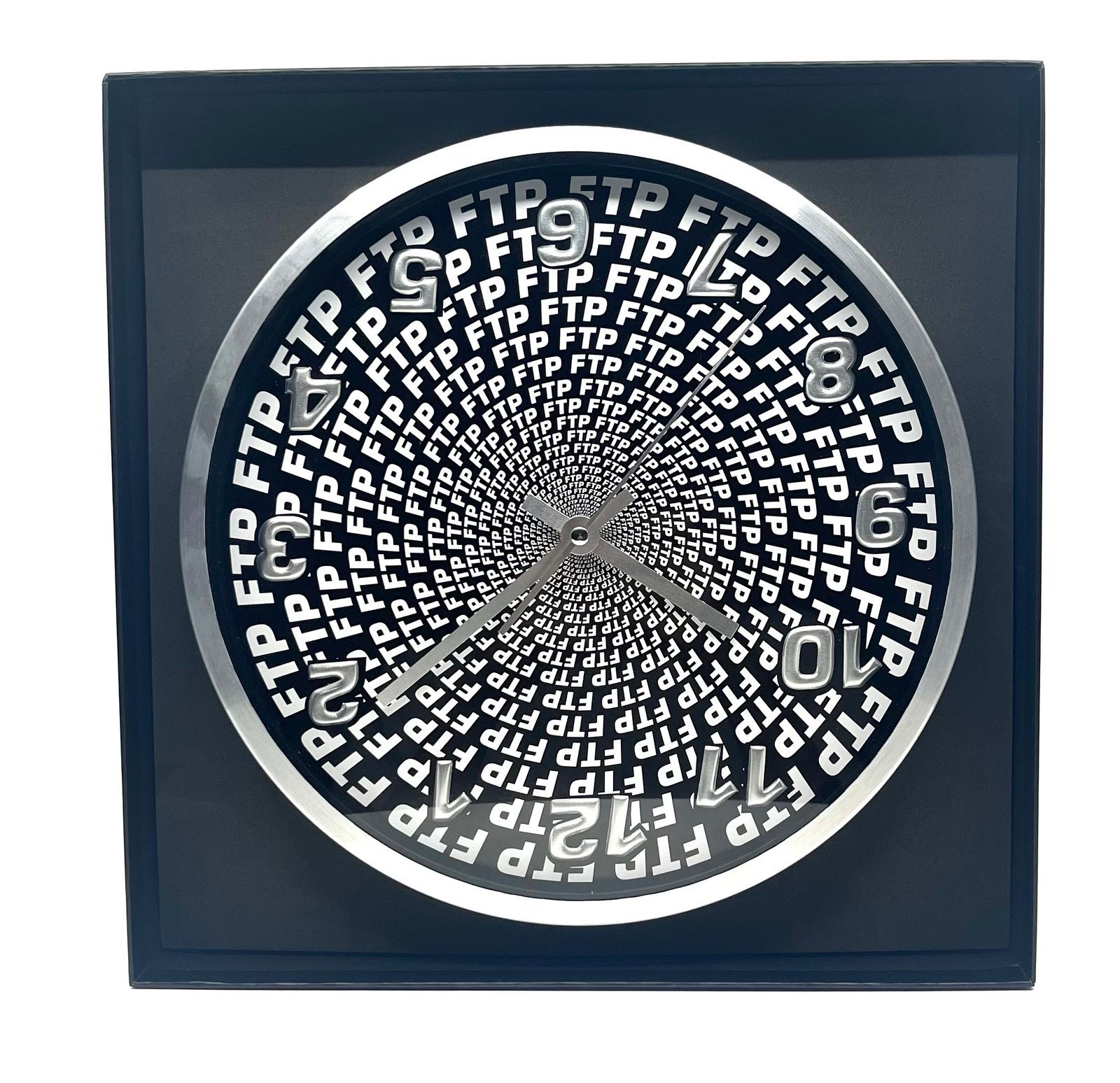FTP Spiral Wall Clock Black ONE SIZE (OS) IN HAND SHIPS ASAP NEW UNUSED