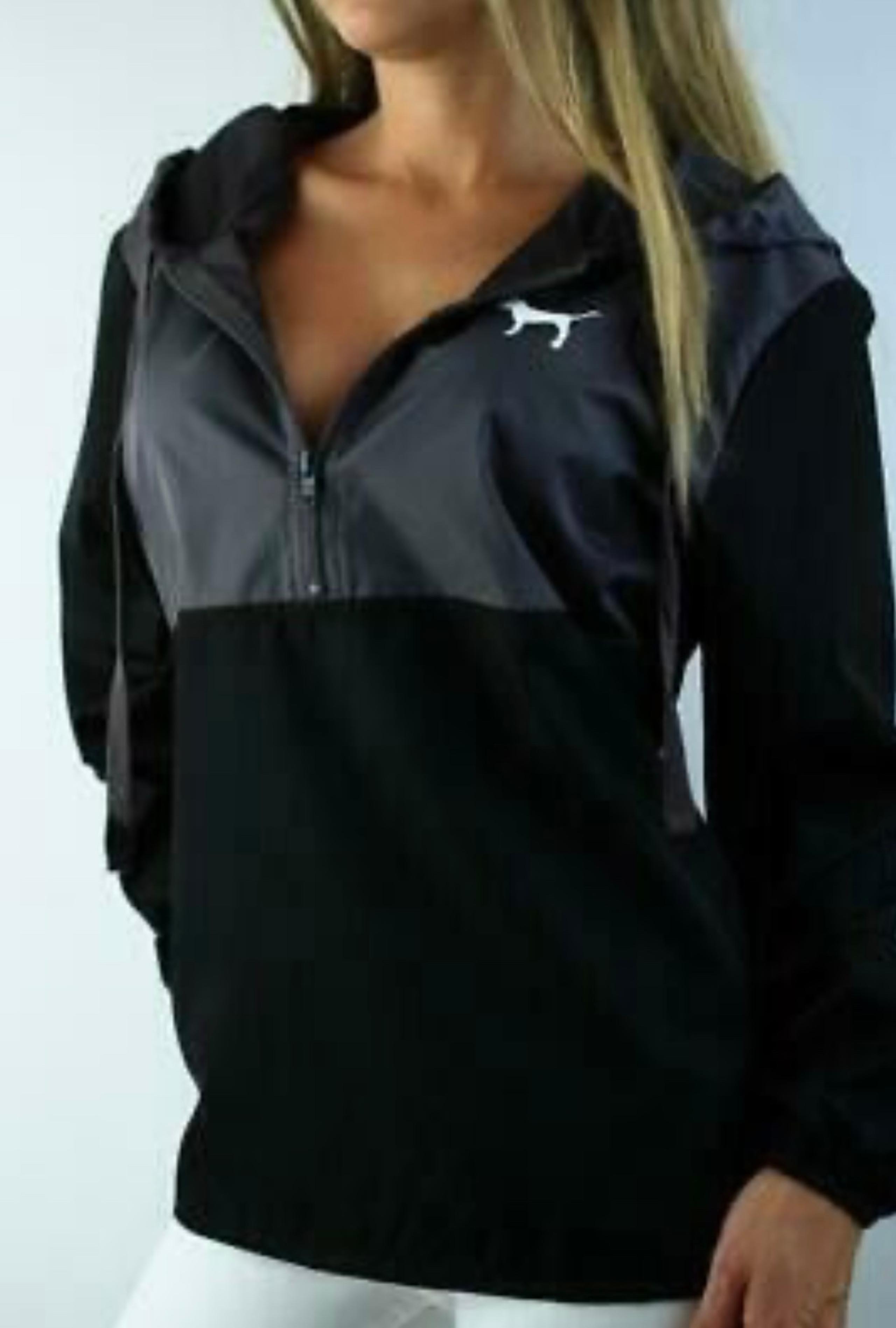 Victoria’s Secret PINK Hooded Quarter-Zip Windbreaker, Size XS