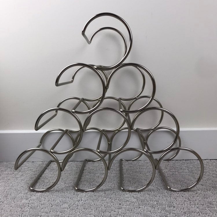 Crate and barrel steel wine rack