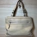 Coach Hampton Pebbled Leather Tassel Satchel Handbag Purse tote Beige 5055