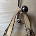 Coach Hampton Pebbled Leather Tassel Satchel Handbag Purse tote Beige 5055