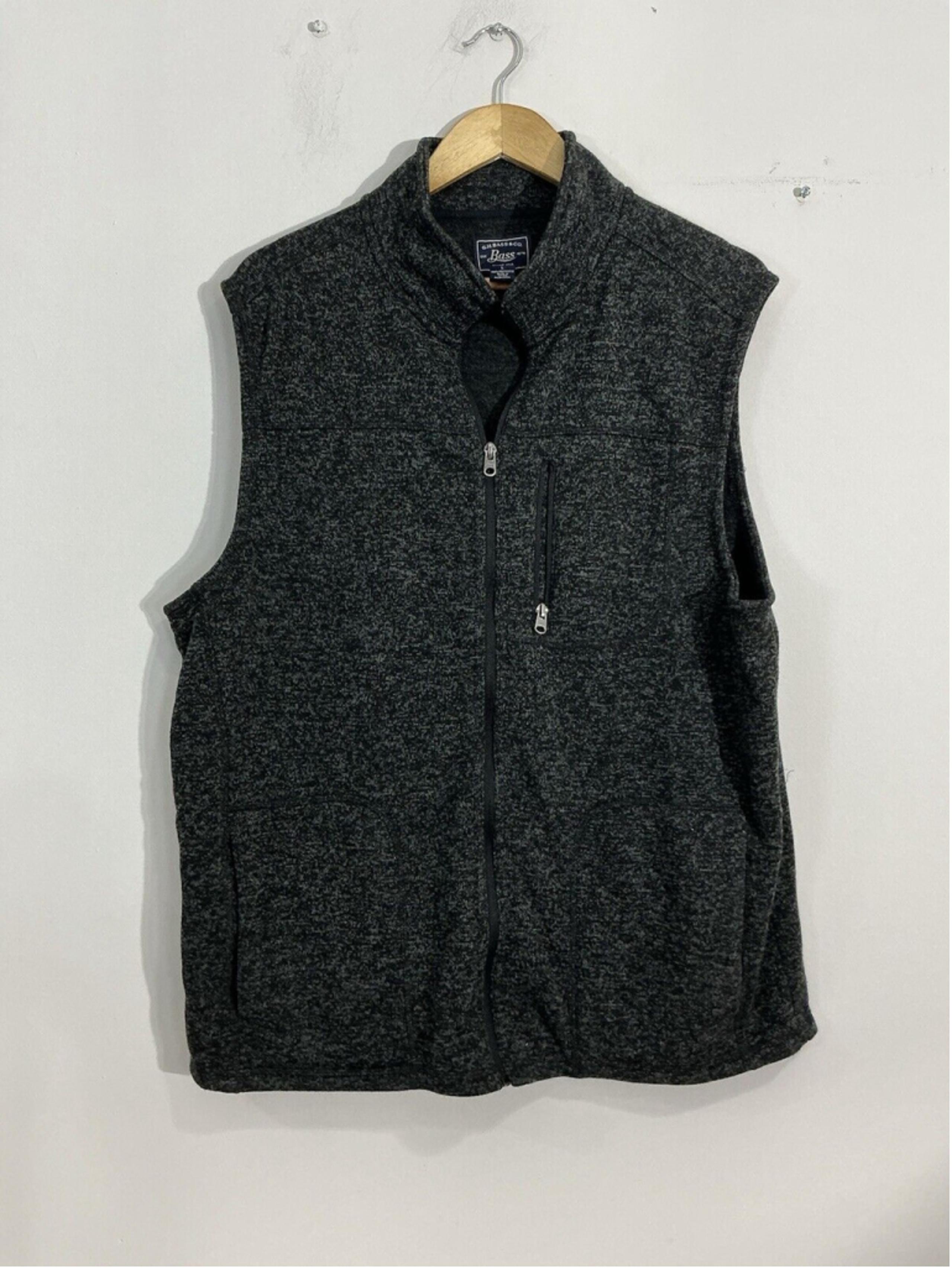 Mens G H Bass & Co Large Gray Zip Up Vest