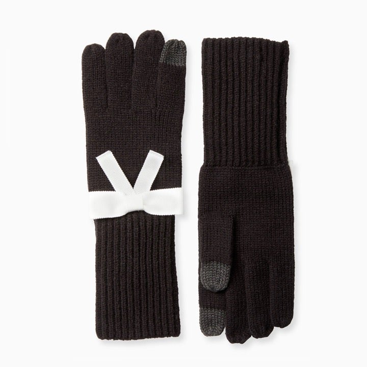 Grosgrain Bow Bow Black Gloves