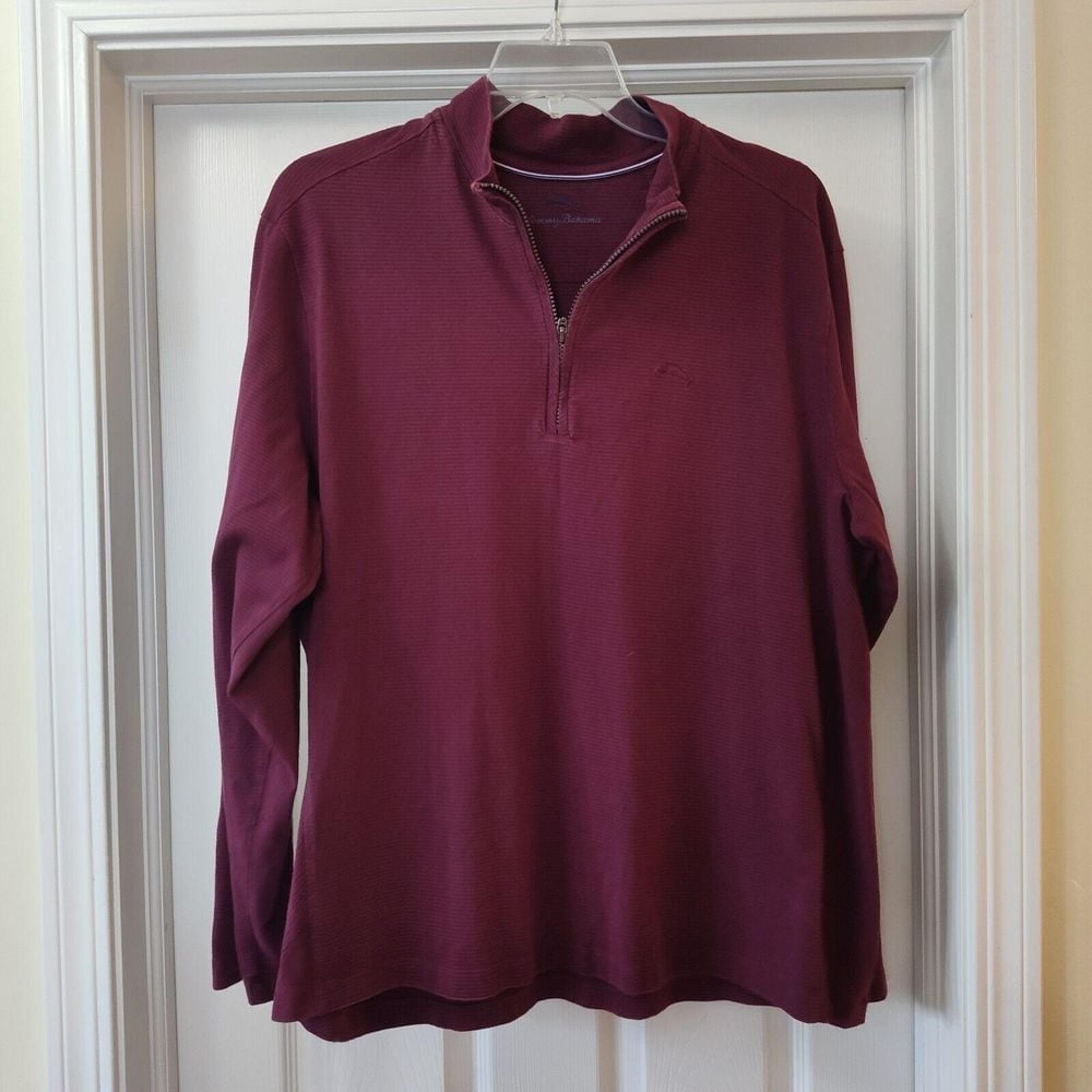 Tommy Bahama Magenta Quarter Quarter Zip Up Thin Sweater Size XXL