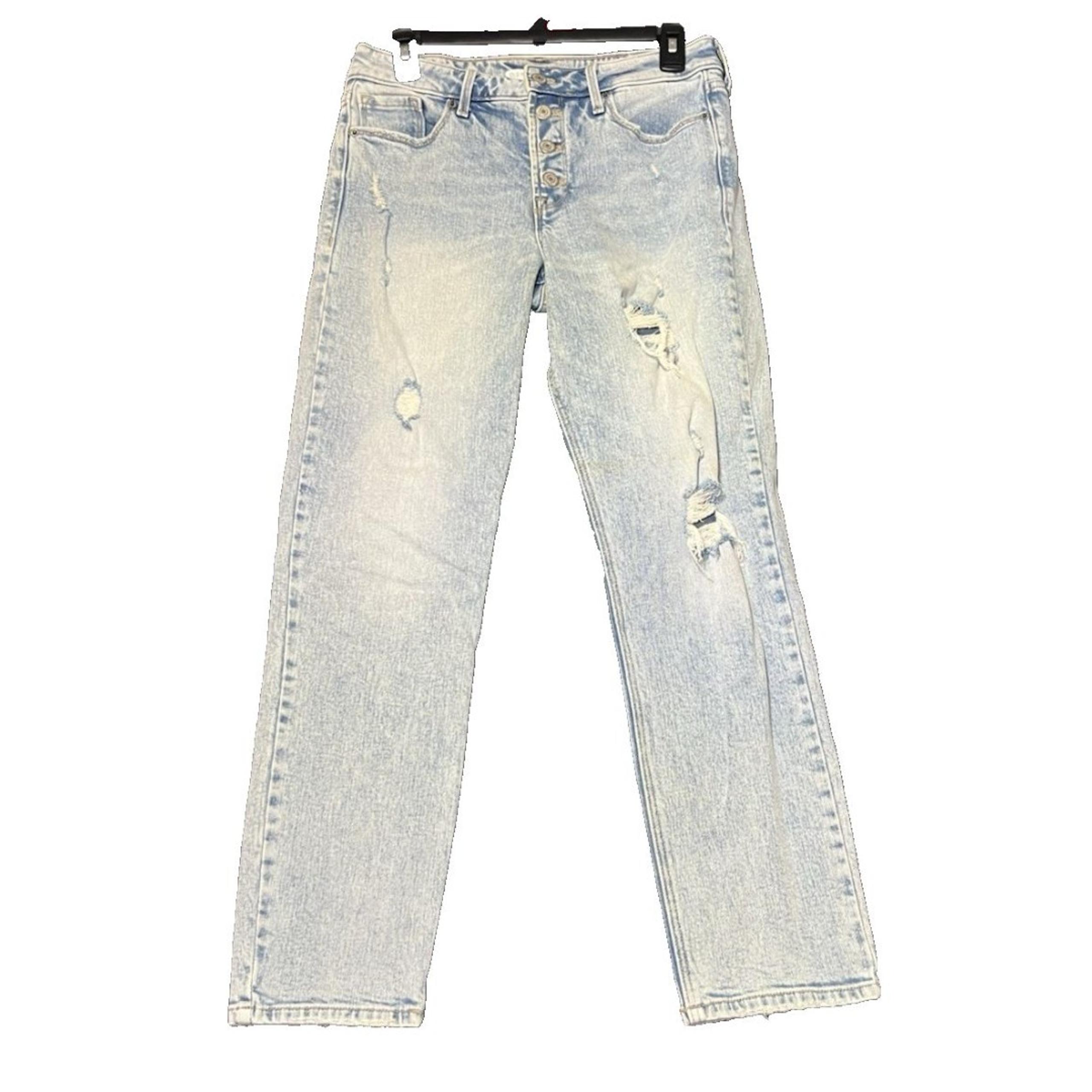 Old Navy Blue Jeans Womens Size 8 Power Slim Straight High Rise Secret Pockets
