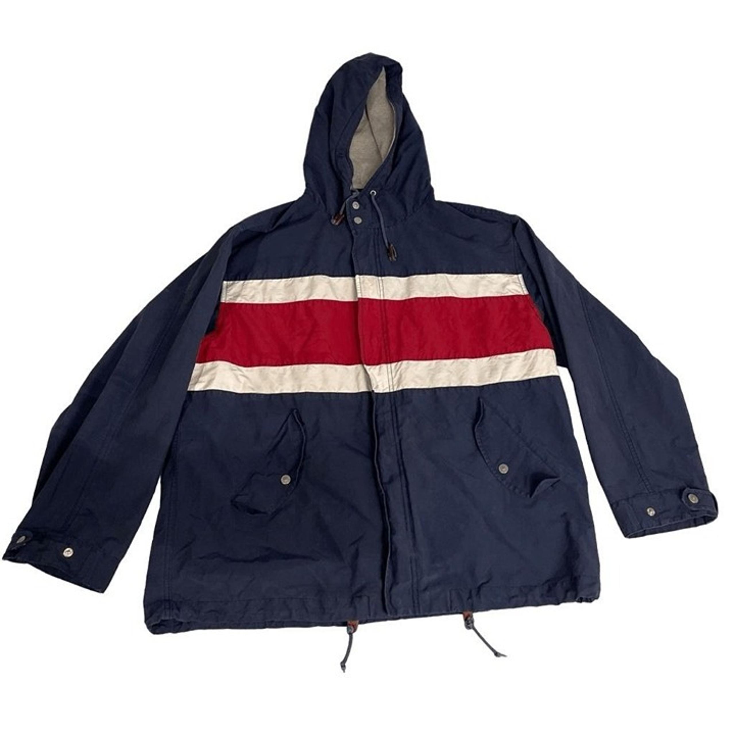 Tommy Hilfiger Mens Multicolor 90’s Full Zip Windbreaker Hoodie Jacket Size XL.