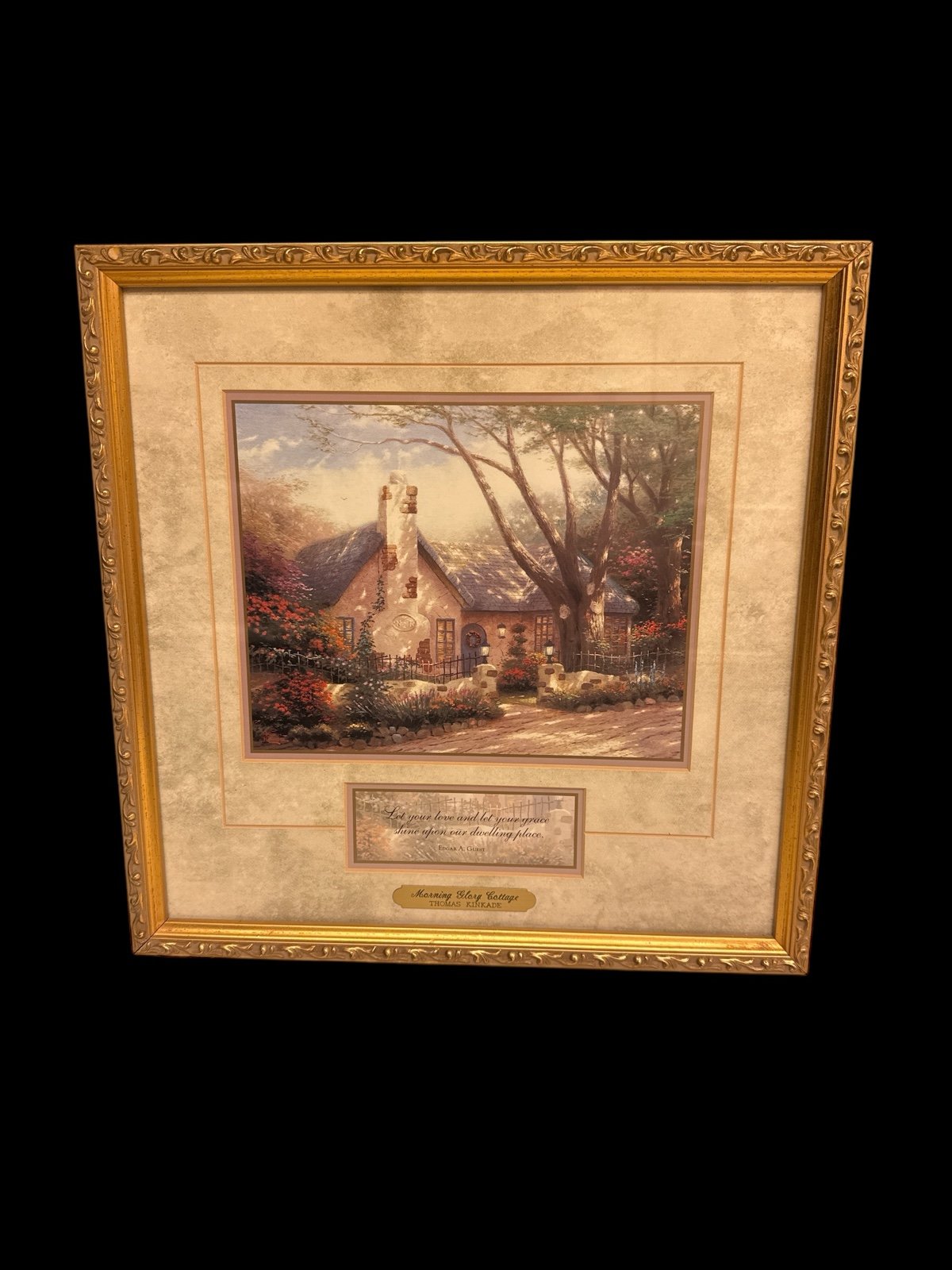 1999 Original Thomas Kincaid “ Morning Glory Cottage” Framed & Matted Lithograph